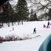 Sledders climb the hill near a playground at Hunt Park in Ann Arbor on Friday, Dec. 28. Daniel Brenner I AnnArbor.com
